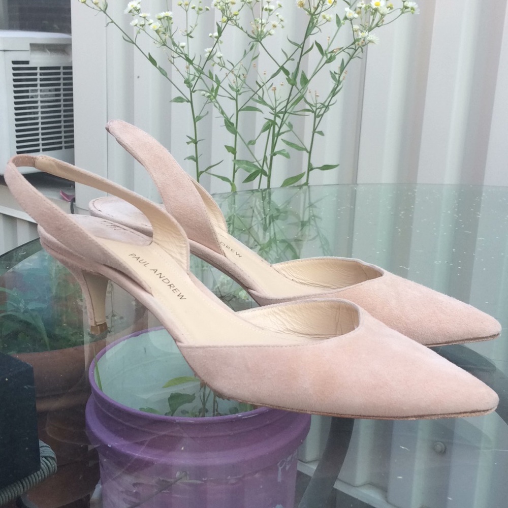 Nude sling back heels Paul Andrew